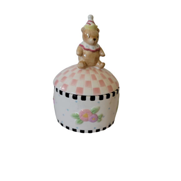 Vintage Trinket Jewelry Box 6" Michel & Co. 2000 ME Ink Ceramic Baby Dresser - Picture 1 of 5